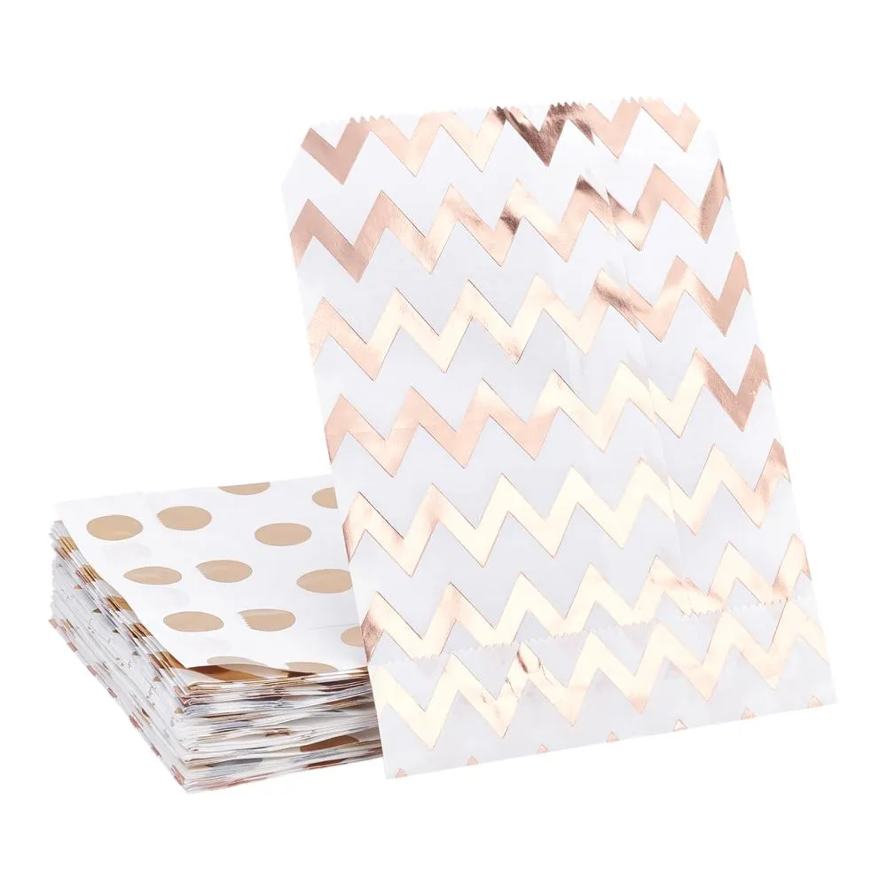 1 Set Diagonal Stripe Pattern Eco-Friendly Paper Bags, Gift Bags, Shopping Bags, Rectangle, Mixed Color, 18x13x0.01cm, 48pcs/set