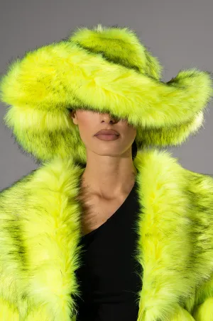 ACID MUSHROOM OVERSIZED FAUX FUR BUCKET HAT