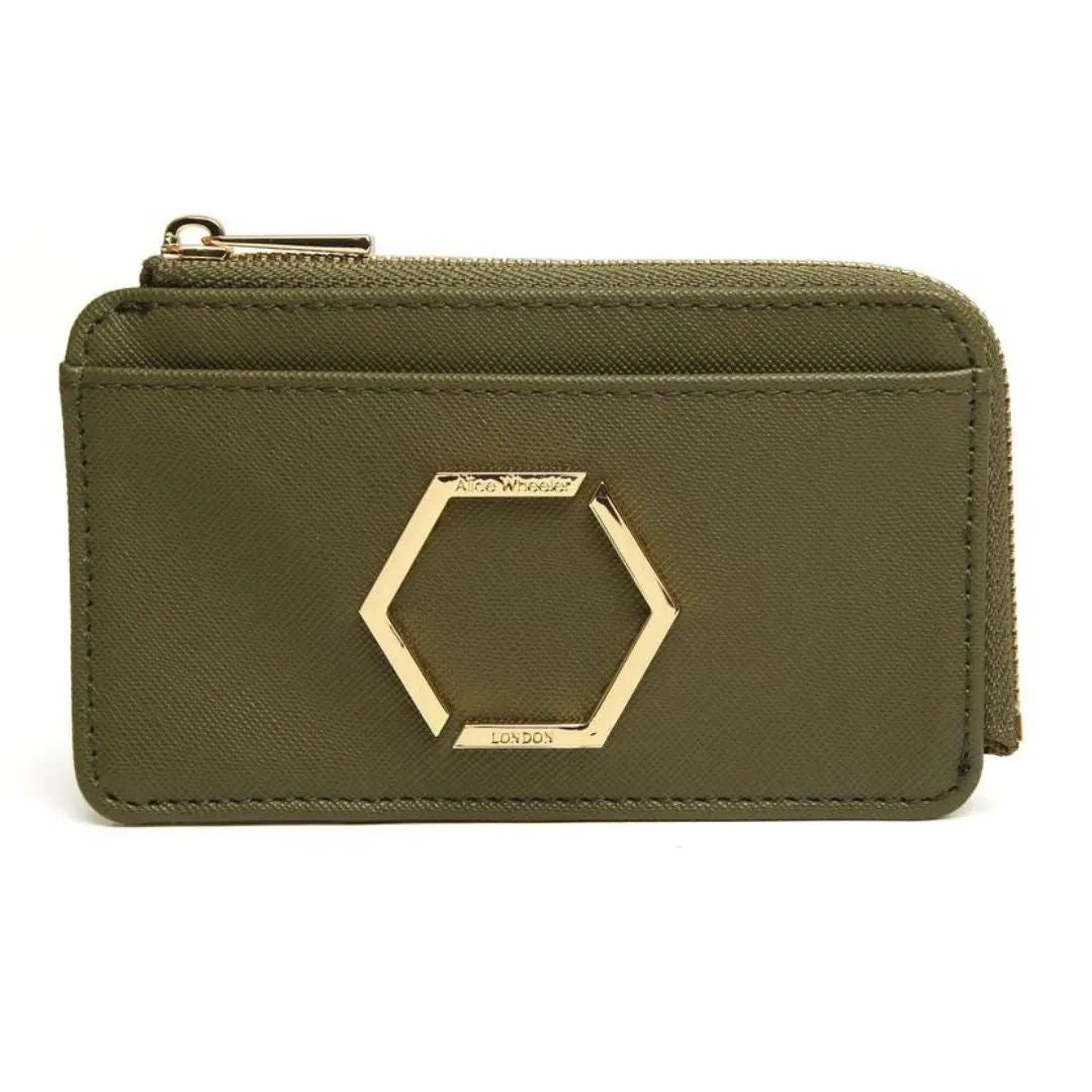 Alice Wheeler Honeycomb Bath Purse - Olive