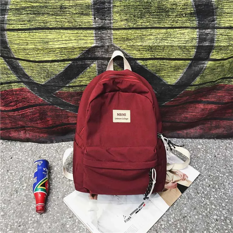 Back to College DCIMOR New Solid Color Women Backpack Retro Fashion Waterproof Nylon Bagpack School Bags For Teenagers Mochilas Travel Backpacks