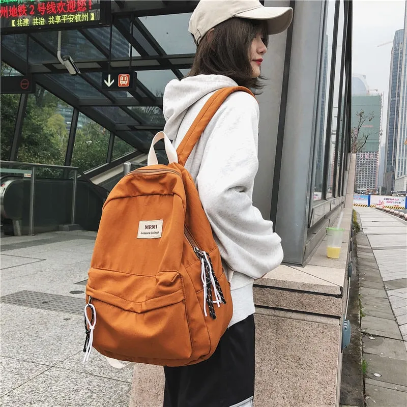 Back to College DCIMOR New Solid Color Women Backpack Retro Fashion Waterproof Nylon Bagpack School Bags For Teenagers Mochilas Travel Backpacks