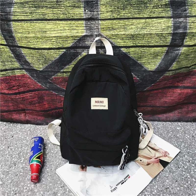 Back to College DCIMOR New Solid Color Women Backpack Retro Fashion Waterproof Nylon Bagpack School Bags For Teenagers Mochilas Travel Backpacks