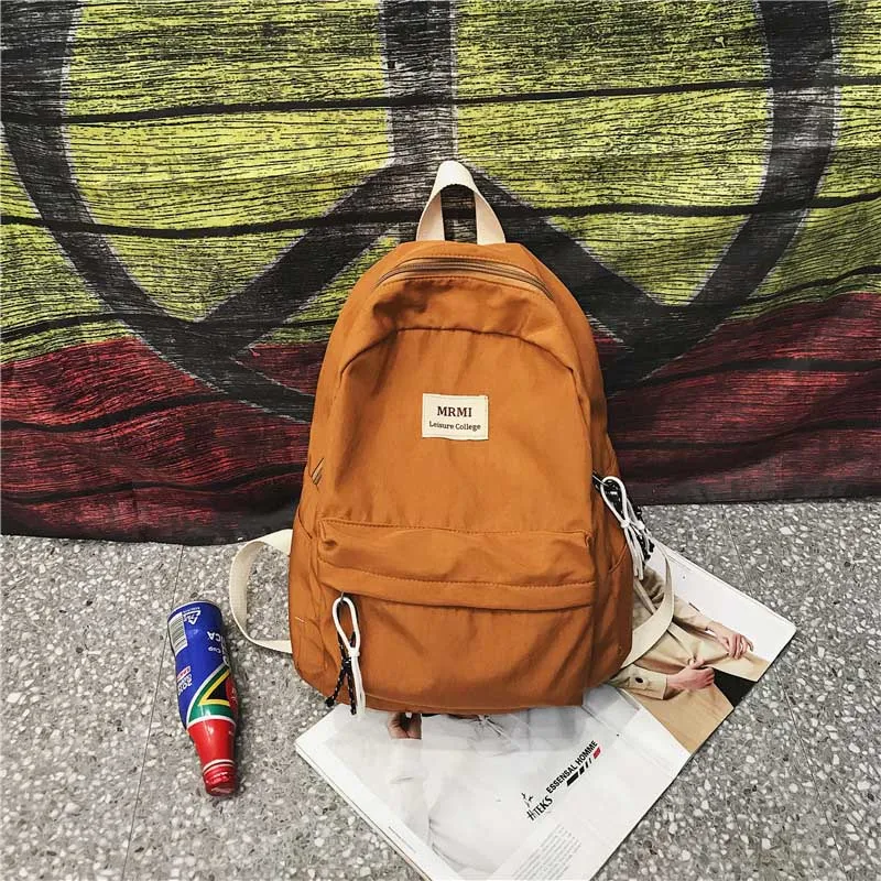 Back to College DCIMOR New Solid Color Women Backpack Retro Fashion Waterproof Nylon Bagpack School Bags For Teenagers Mochilas Travel Backpacks