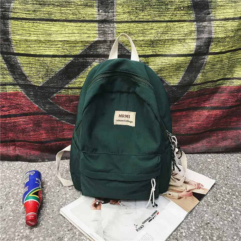 Back to College DCIMOR New Solid Color Women Backpack Retro Fashion Waterproof Nylon Bagpack School Bags For Teenagers Mochilas Travel Backpacks