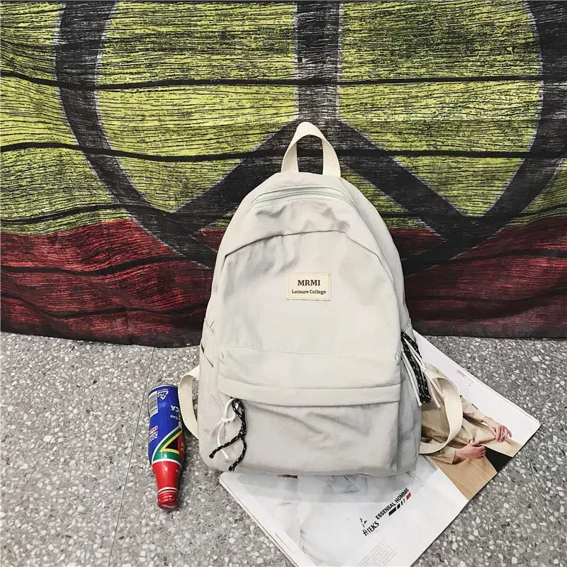 Back to College DCIMOR New Solid Color Women Backpack Retro Fashion Waterproof Nylon Bagpack School Bags For Teenagers Mochilas Travel Backpacks