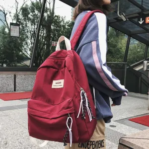 Back to College DCIMOR New Solid Color Women Backpack Retro Fashion Waterproof Nylon Bagpack School Bags For Teenagers Mochilas Travel Backpacks