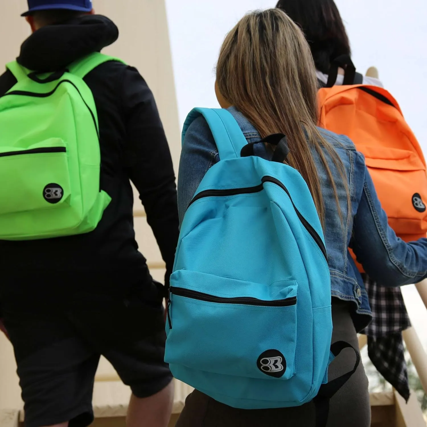 BAZIC School Backpack 16" Mustard, Lightweight School Bag Padded Back & Adjustable Strap for Students, Travel Bag Fit A4 Notebook, 12-Pack
