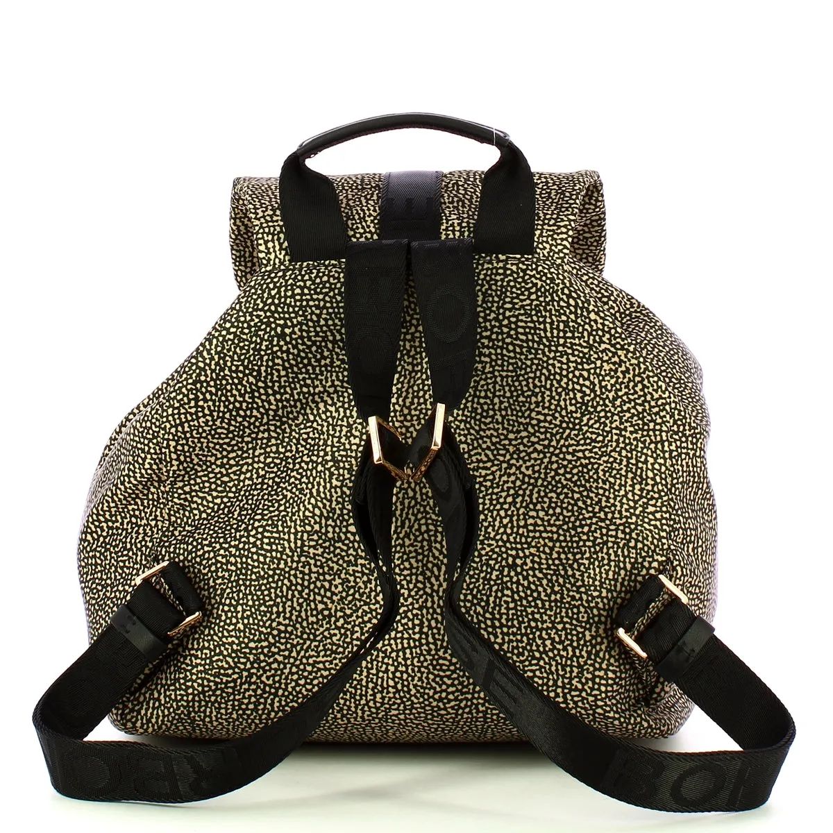 Borbonese - Zaino Medium OP Naturale Nero - 91010051AH1 - OP/NATURALE/NERO