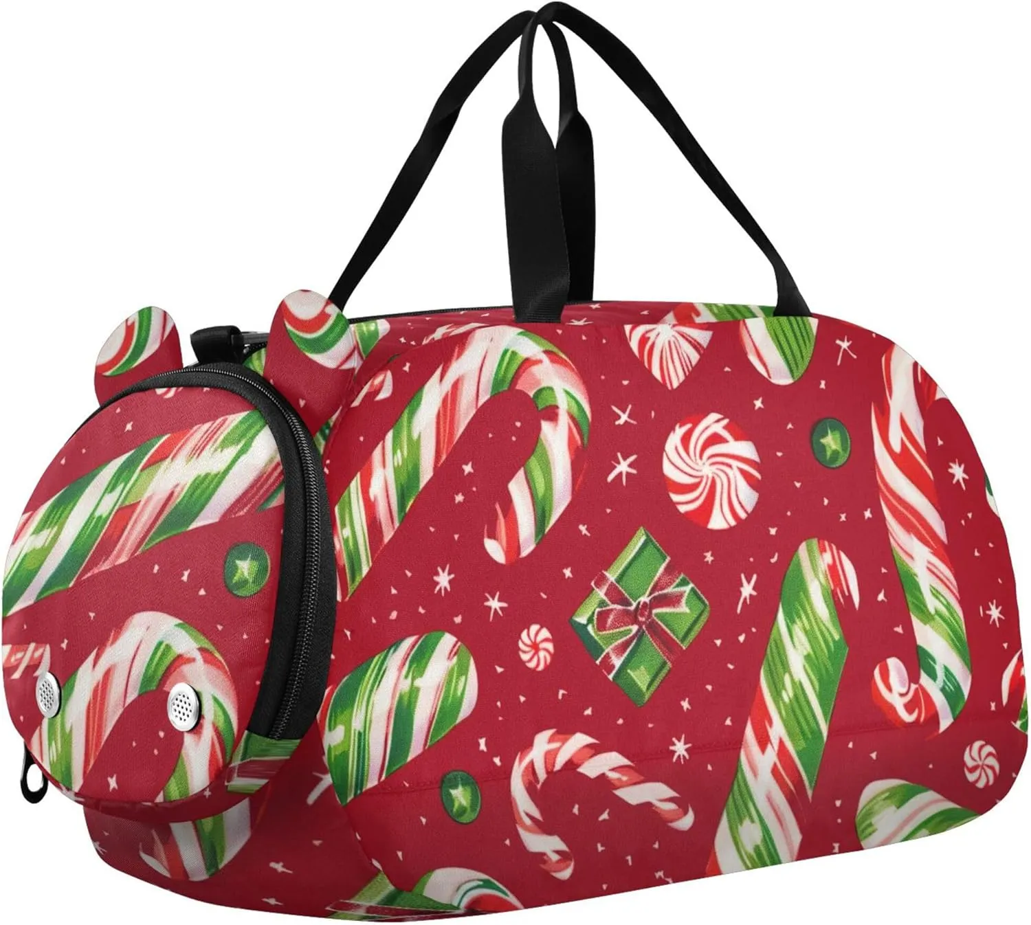 Carry on Duffel for Boys Christmas Candy Weekender Overnight Duffle Bags for Traveling Tote Sports Duffle Bag