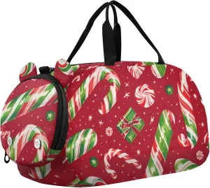 Carry on Duffel for Boys Christmas Candy Weekender Overnight Duffle Bags for Traveling Tote Sports Duffle Bag