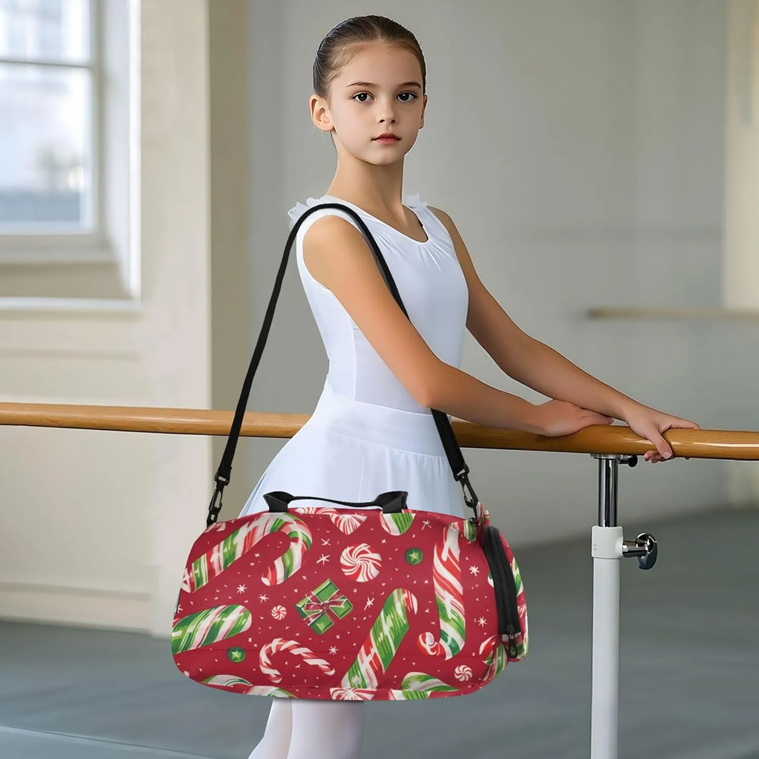 Carry on Duffel for Boys Christmas Candy Weekender Overnight Duffle Bags for Traveling Tote Sports Duffle Bag