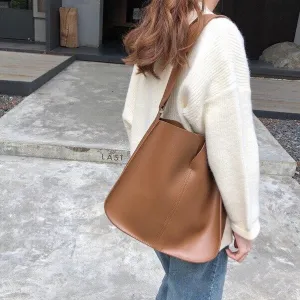 Casual women shoulder bags PU Leather Composite Bags female handbag and purses brown big Totes 2Pcs bolsos Ladies Crossbody Bags