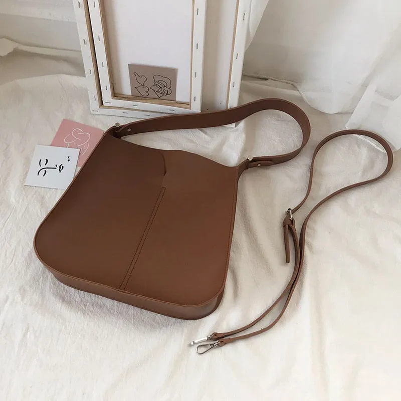 Casual women shoulder bags PU Leather Composite Bags female handbag and purses brown big Totes 2Pcs bolsos Ladies Crossbody Bags