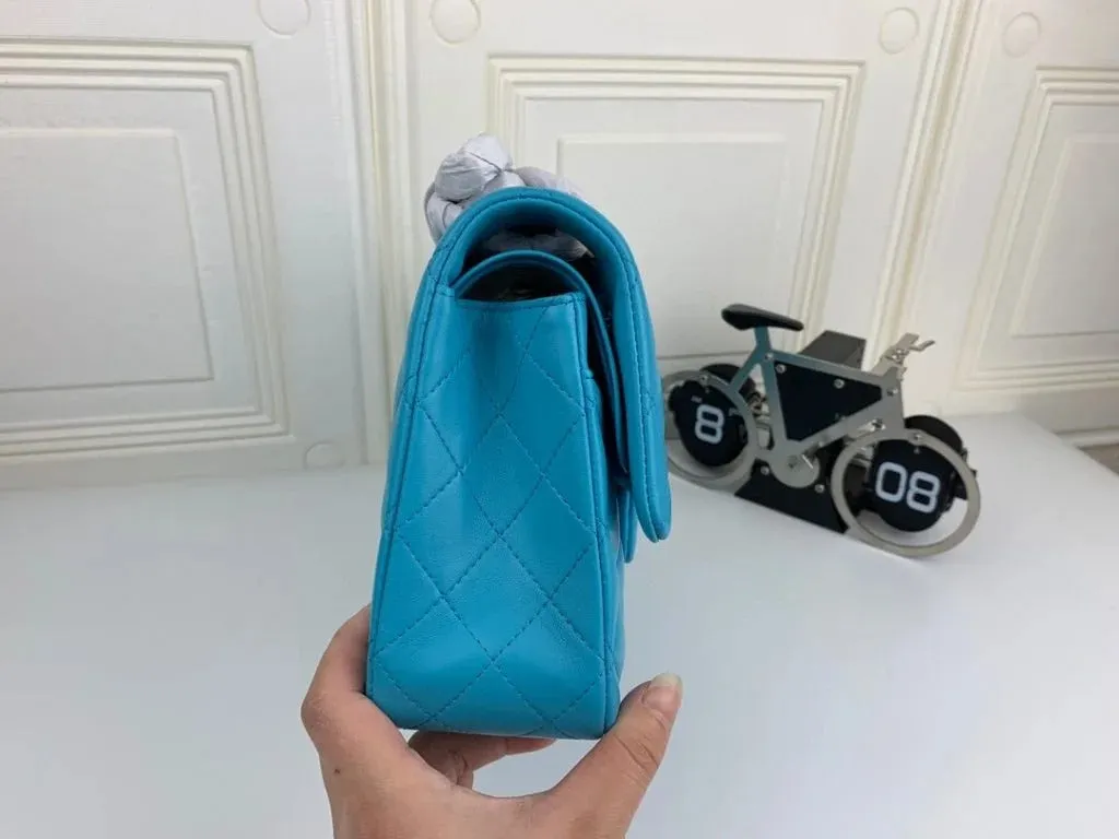 Chanel Classic Double Flap 25 Shoulder Bag Light Blue