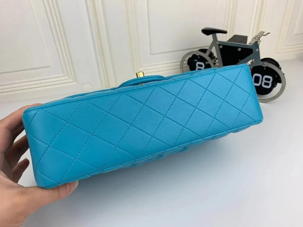 Chanel Classic Double Flap 25 Shoulder Bag Light Blue