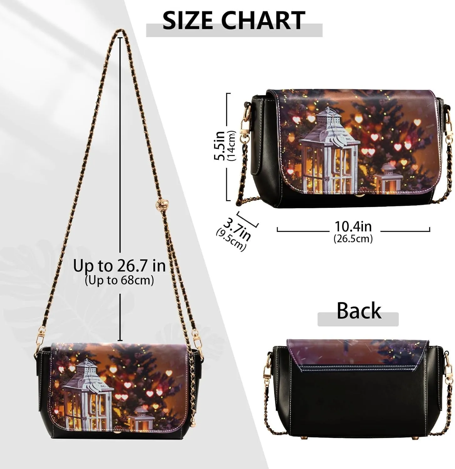 Crossbody Bags for Women Trendy Women's Black Shoulder Bag Small PU Leather Flap Cross Body Bag Handbags