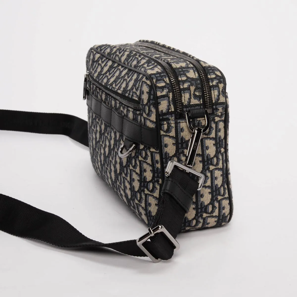 Dior Navy Oblique Jacquard Maxi Safari Bag
