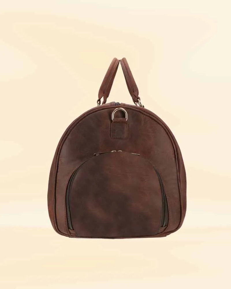 Distressed Brown Crazy Leather Duffle Bag