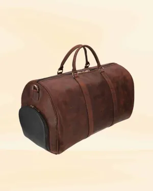 Distressed Brown Crazy Leather Duffle Bag