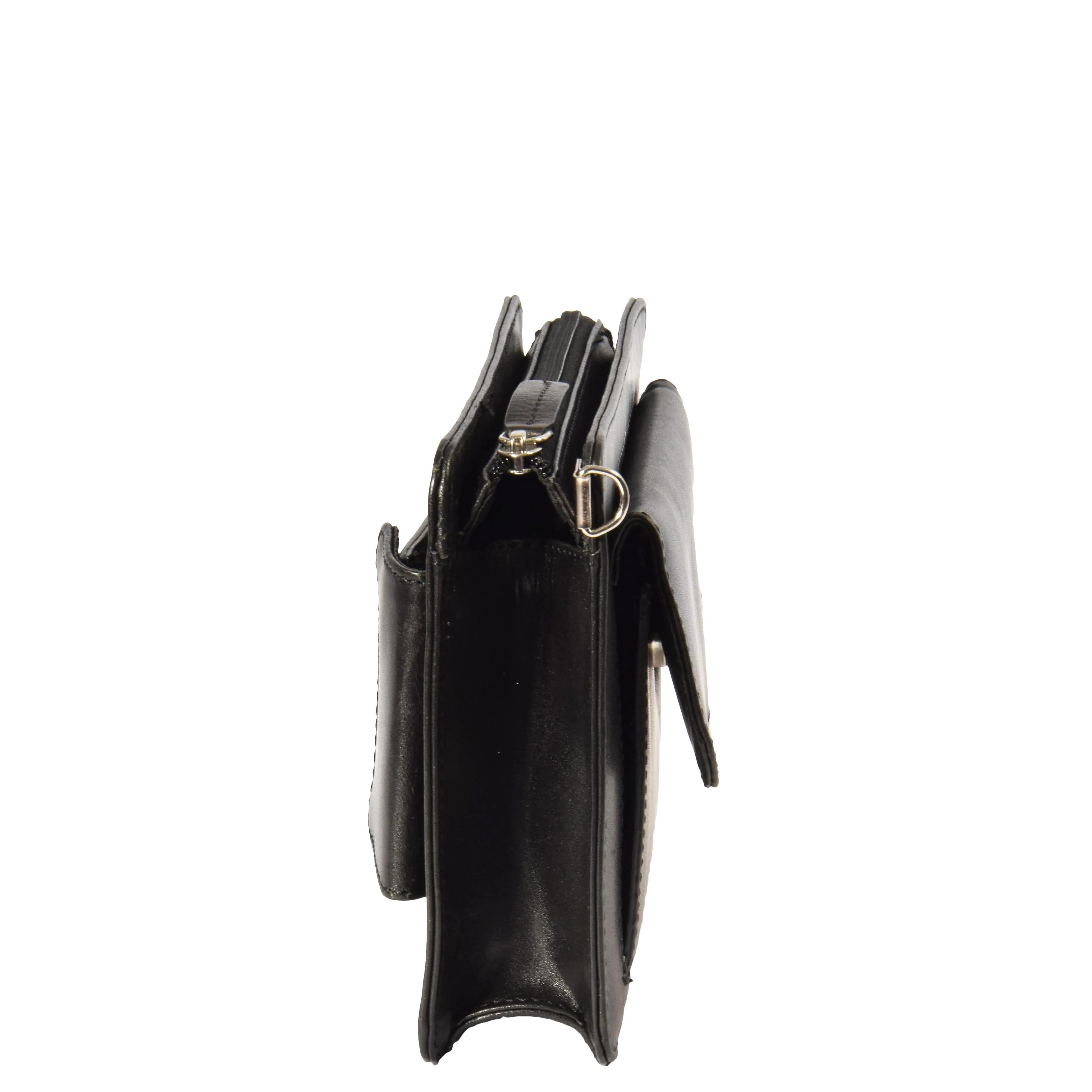 DR371 Real Leather Wristlet Pouch Black