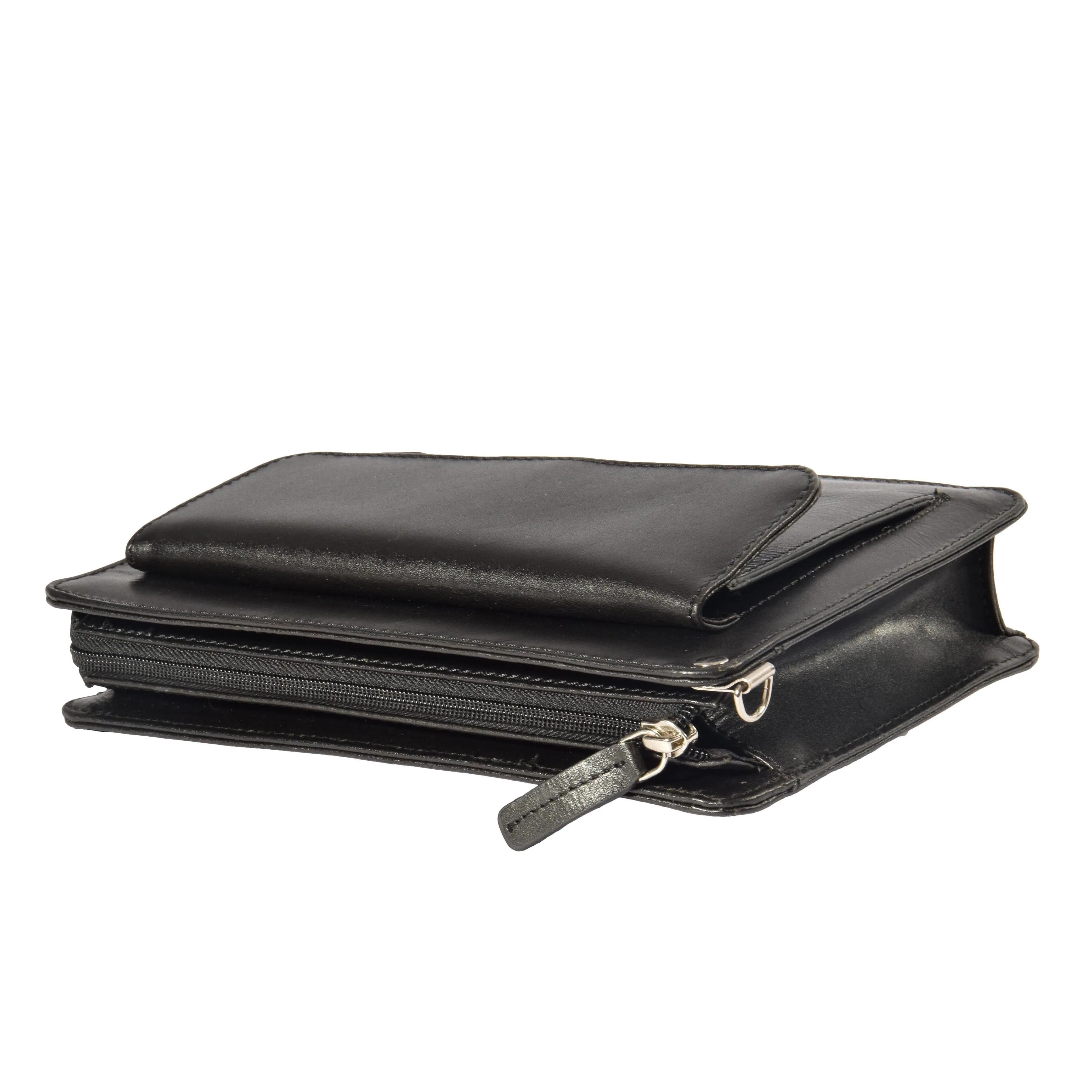 DR371 Real Leather Wristlet Pouch Black