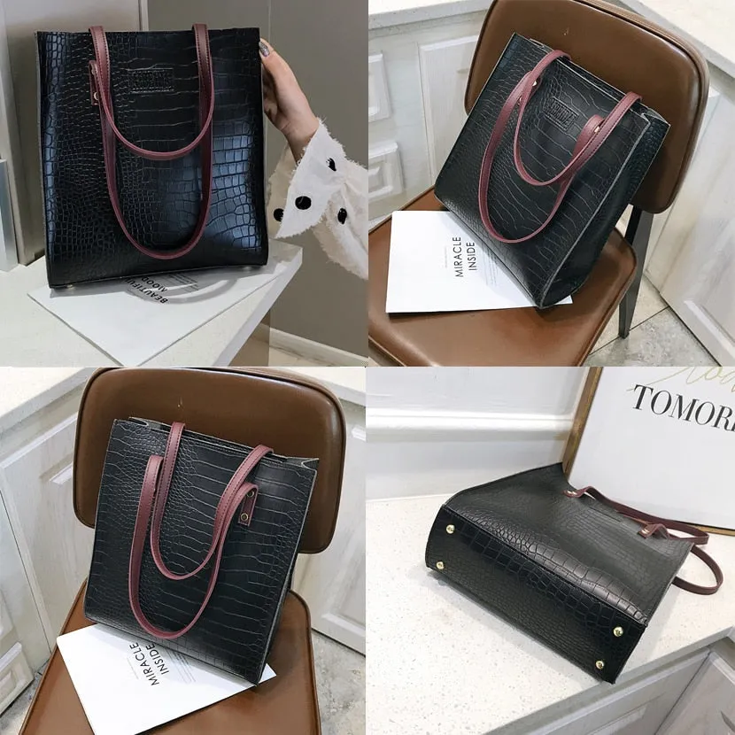 Fashion Crocodile Pattern Women Handbag