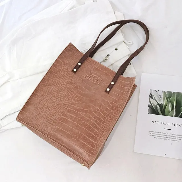 Fashion Crocodile Pattern Women Handbag