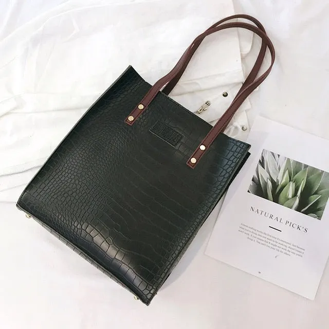 Fashion Crocodile Pattern Women Handbag