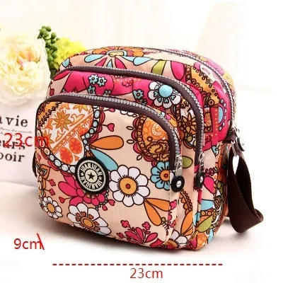 Fashion Women Messenger Bags New Vinatge Flower Printing Women Bag Mummy Casual Shoulder Bags Female small Wallet