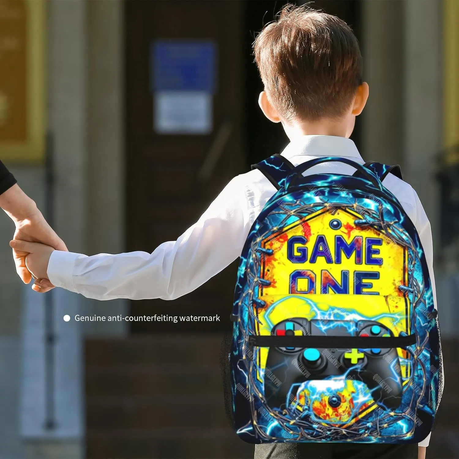 Gamer School Backpack For Boys Abstract Gamepad Boy Backpack For Kids Children Teens Elementary Middle School Boy Backpacks Ages 6-18 Video Games Bookbag back pack