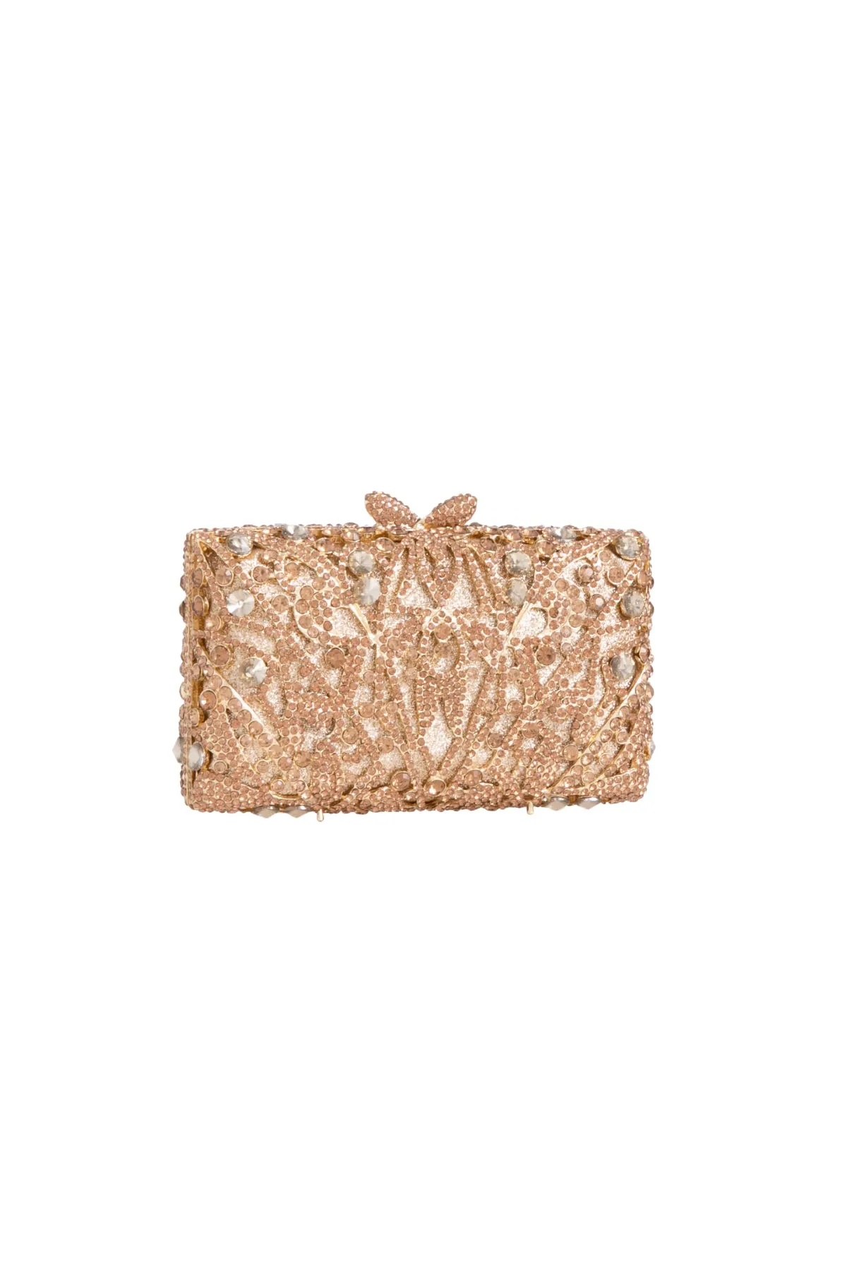 Gold Crystal Embellished Clutch Bag