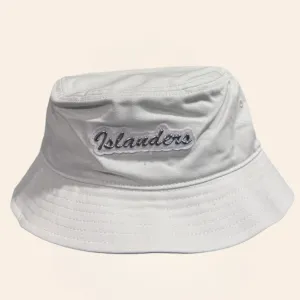 Islanders Platinum Ice Script White Bucket Hat