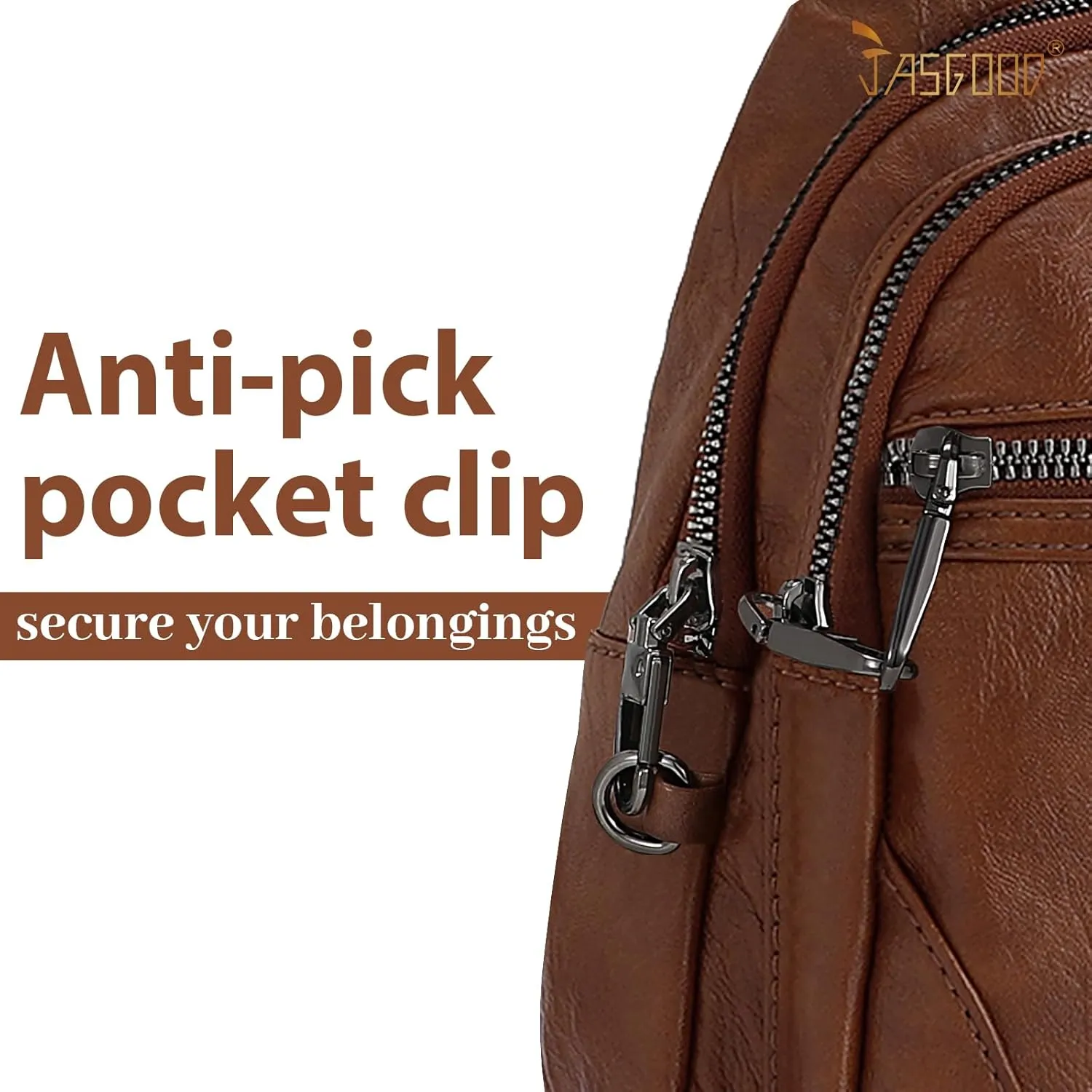 JASGOOD Anti Theft Small Sling Bag for Women Leather Fanny Packs Crossbody Bags Trendy Anti-Theft Sling Purse for Travel