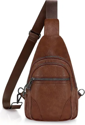 JASGOOD Anti Theft Small Sling Bag for Women Leather Fanny Packs Crossbody Bags Trendy Anti-Theft Sling Purse for Travel