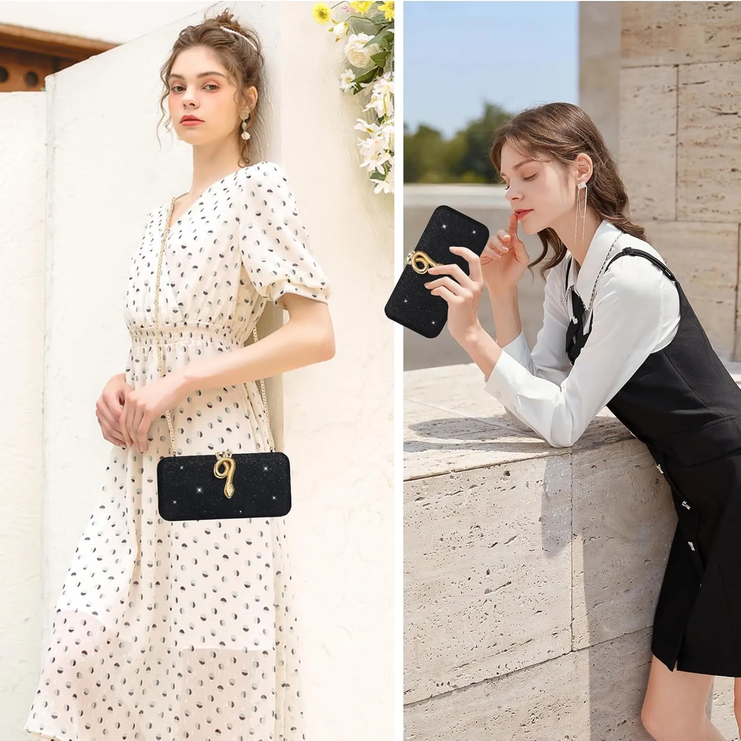 jessie Womens Evening Bags Formal Bridal Wedding Small Clutches Purses Crossbody Prom Cocktail Party Handbags