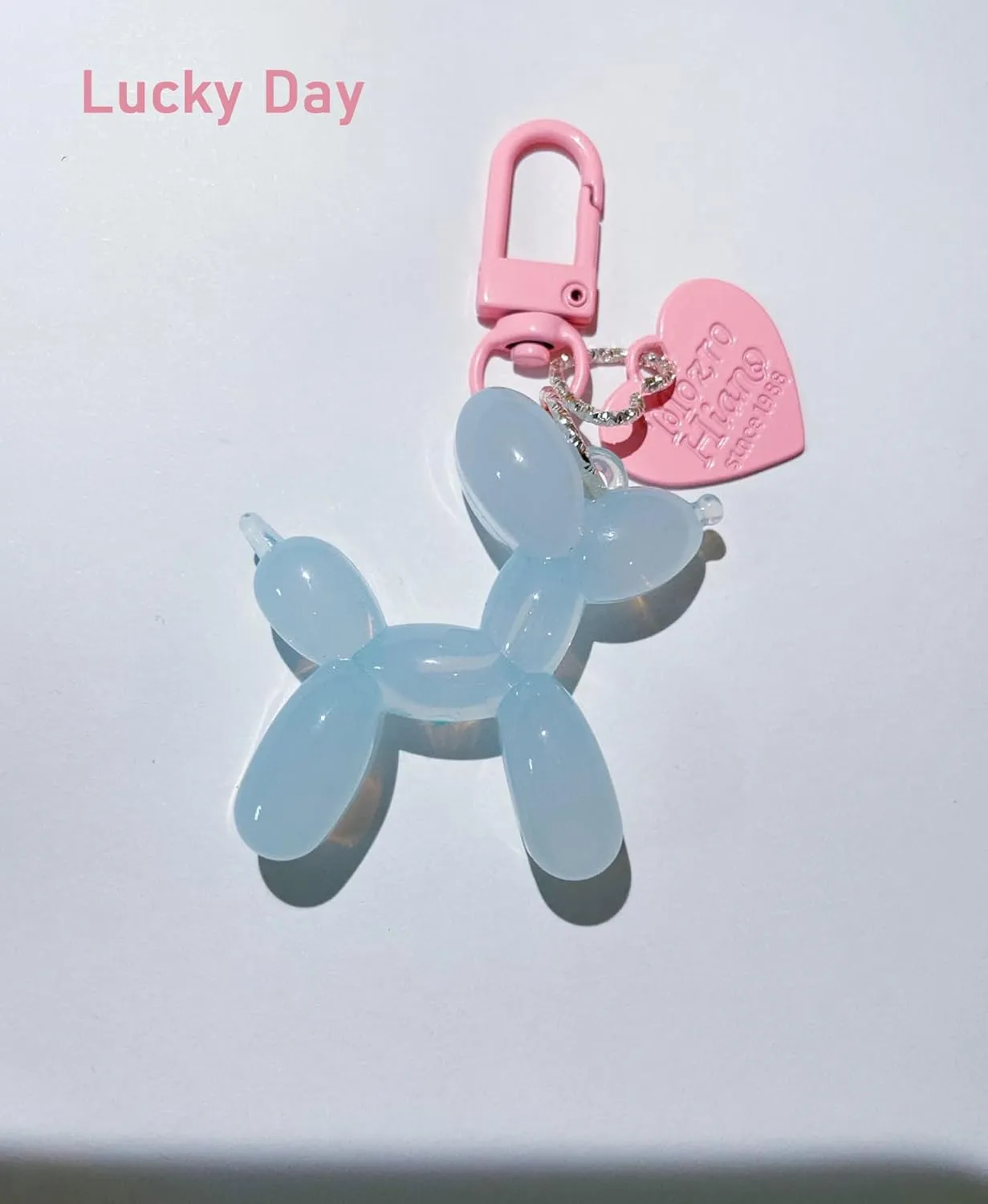 LAEKOU Jelly Balloon Dog Design Keychain for Women, Cute Girls Key Chain, Bag Charms Accessories for Car Purse Backpack