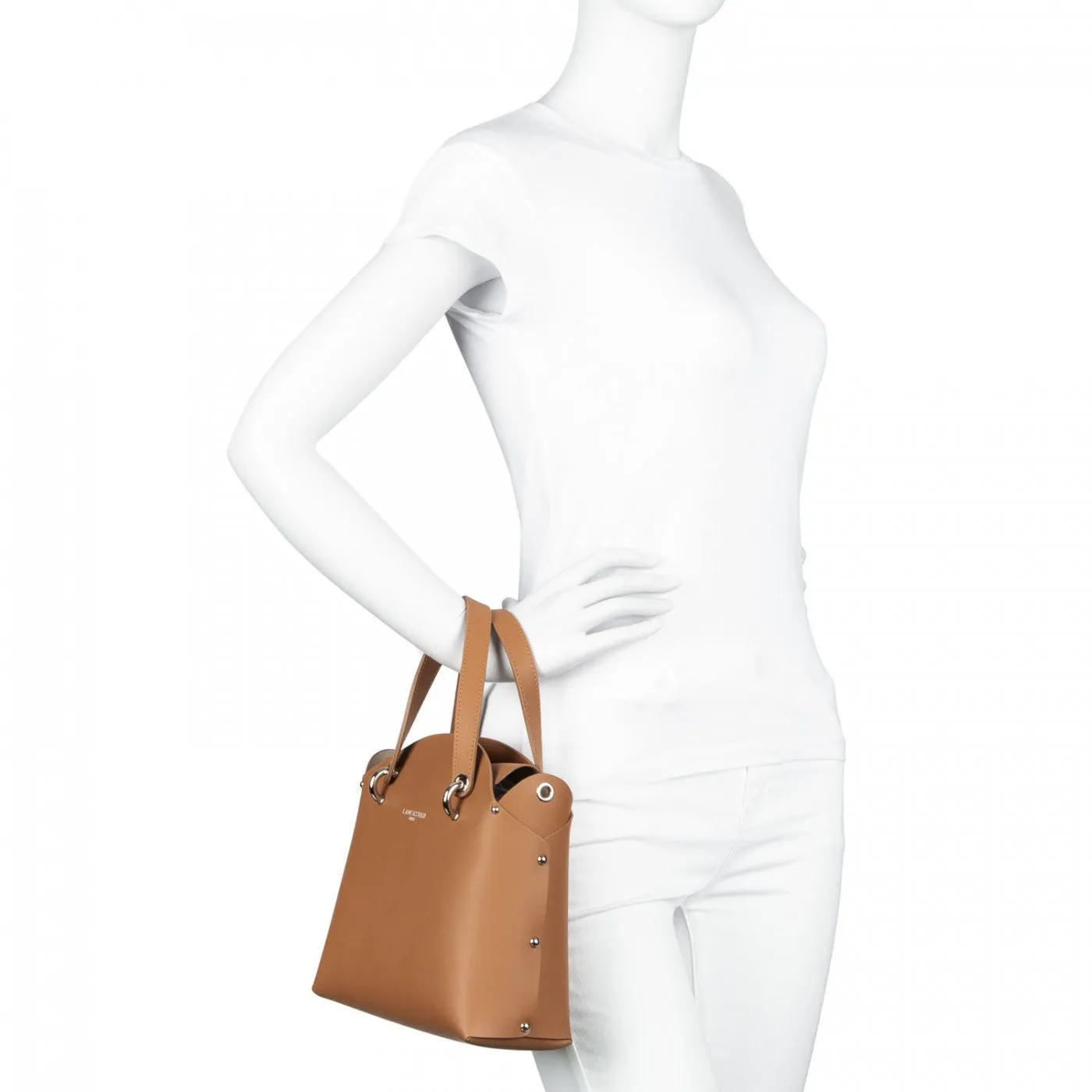 LANCASTER CITY FLORE HANDLE BAG - CAMEL/CHAMPAGNE