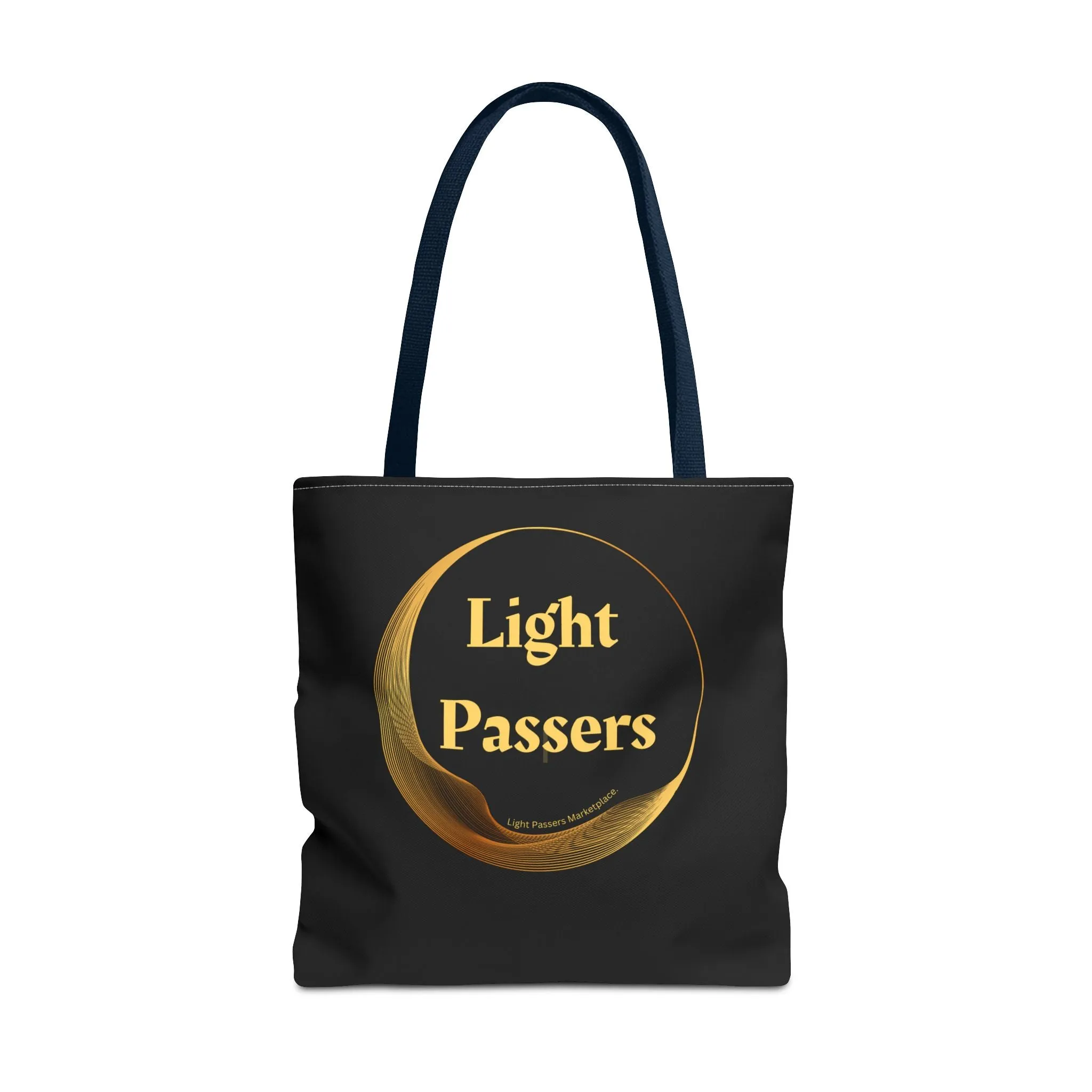 Light Passers Logo Tote Bag (AOP) bag with Gold Logo. Cool Stuff Accessories