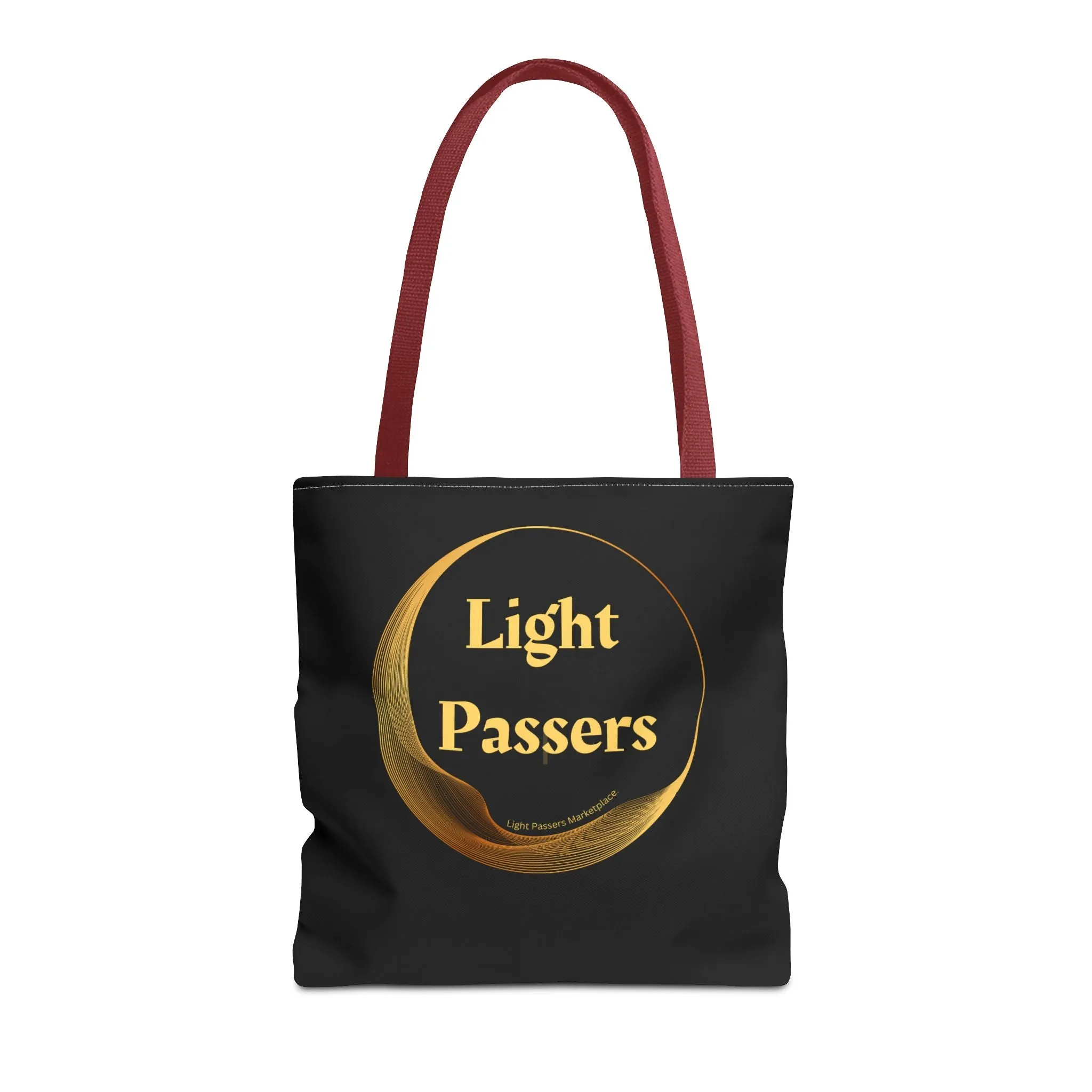Light Passers Logo Tote Bag (AOP) bag with Gold Logo. Cool Stuff Accessories