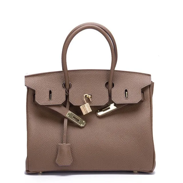 Luxury Famous Brands 2019 Women Genuine Leather Lock Handbags Female Messenger Bags Designer Casual Ladies Tote Crossbody Bags