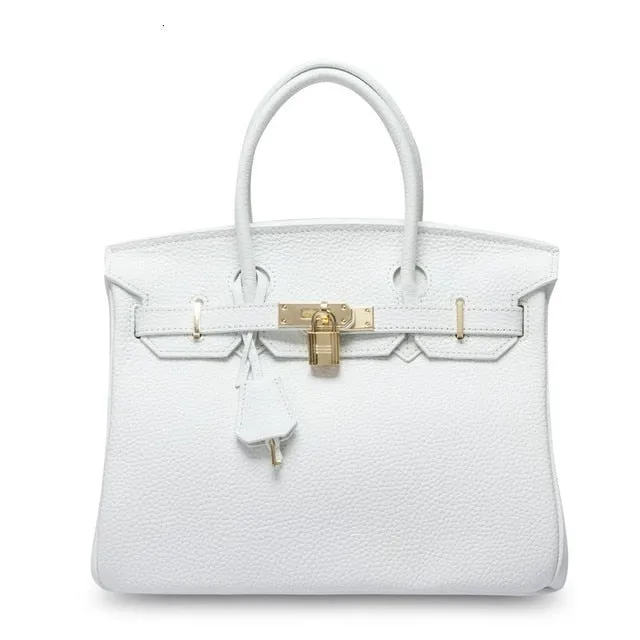 Luxury Famous Brands 2019 Women Genuine Leather Lock Handbags Female Messenger Bags Designer Casual Ladies Tote Crossbody Bags