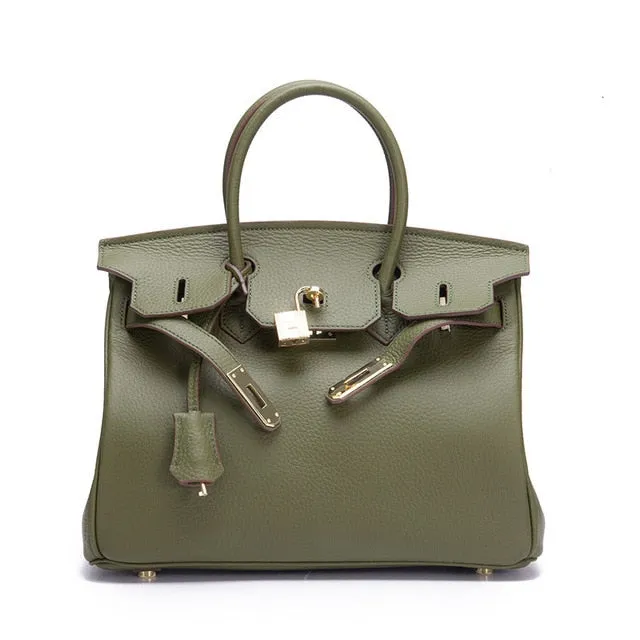 Luxury Famous Brands 2019 Women Genuine Leather Lock Handbags Female Messenger Bags Designer Casual Ladies Tote Crossbody Bags