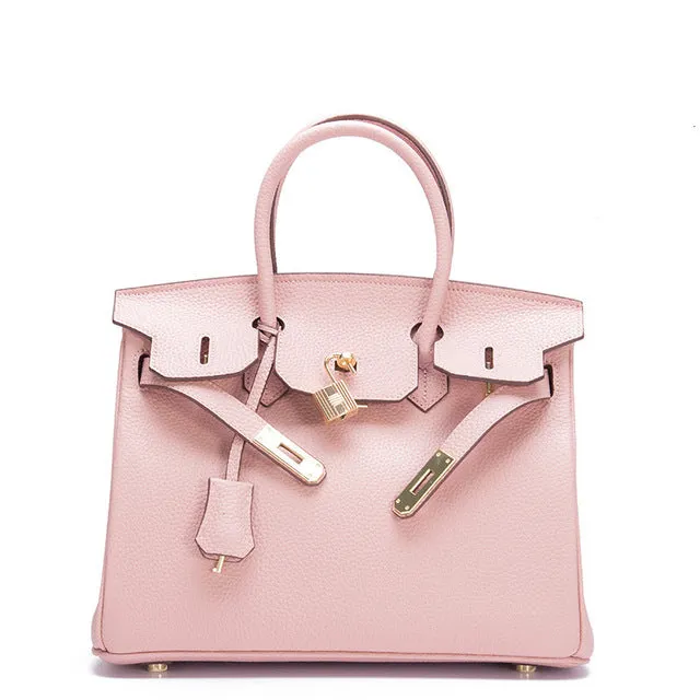 Luxury Famous Brands 2019 Women Genuine Leather Lock Handbags Female Messenger Bags Designer Casual Ladies Tote Crossbody Bags
