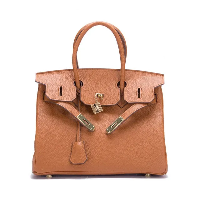 Luxury Famous Brands 2019 Women Genuine Leather Lock Handbags Female Messenger Bags Designer Casual Ladies Tote Crossbody Bags