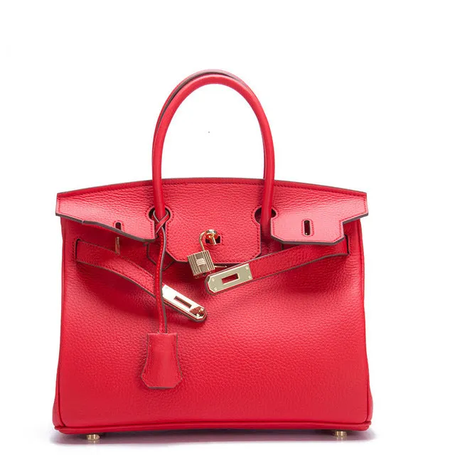 Luxury Famous Brands 2019 Women Genuine Leather Lock Handbags Female Messenger Bags Designer Casual Ladies Tote Crossbody Bags