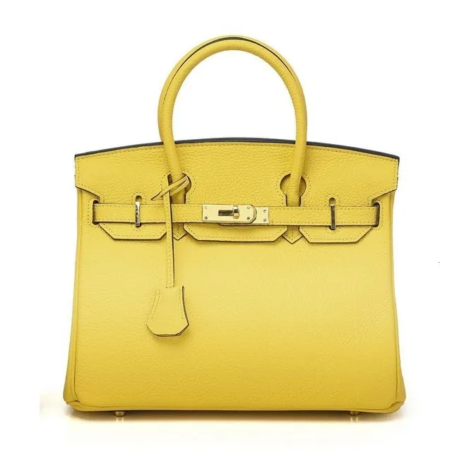 Luxury Famous Brands 2019 Women Genuine Leather Lock Handbags Female Messenger Bags Designer Casual Ladies Tote Crossbody Bags