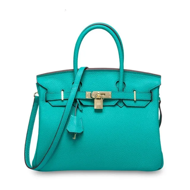 Luxury Famous Brands 2019 Women Genuine Leather Lock Handbags Female Messenger Bags Designer Casual Ladies Tote Crossbody Bags