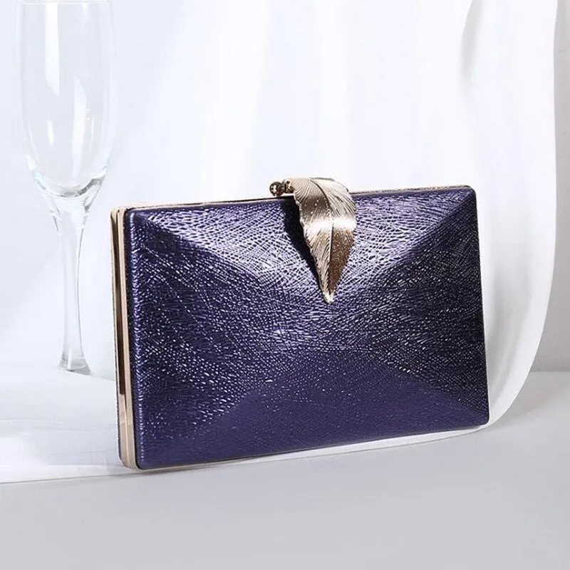 Luxy Moon Women's Wedding Clutch Bag Gold Purse Ladies Handbag Party Purse For Bridal Metal Leaf Lock Shoulder Bag  ZD1524