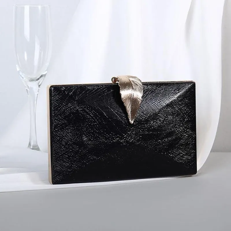 Luxy Moon Women's Wedding Clutch Bag Gold Purse Ladies Handbag Party Purse For Bridal Metal Leaf Lock Shoulder Bag  ZD1524