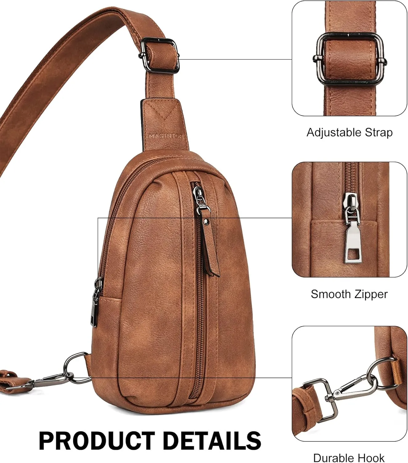 MASINTOR Small Sling Bag for Women Fashion Fanny Pack Crossbody Bags for Women Sling Backpack for Travel
